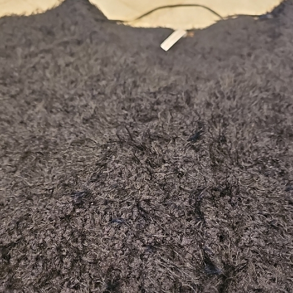 Free People Black V-Neck Sweater with Textured Knit - Picture 2 of 5